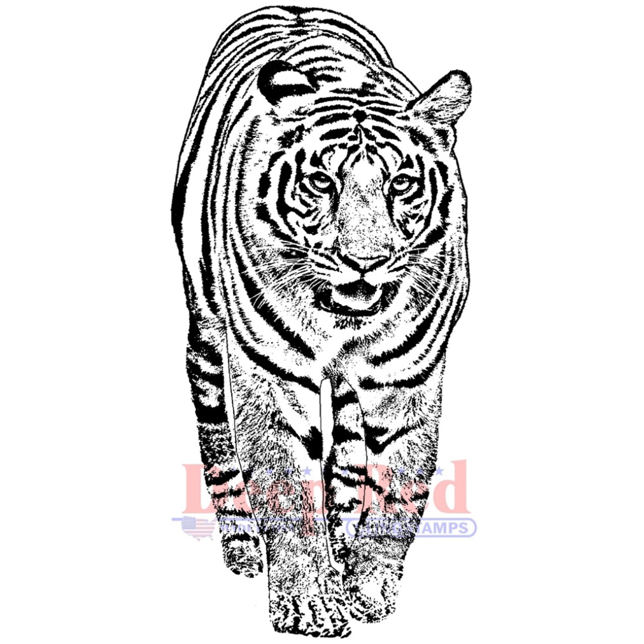 Deep Red Stamps Bengal Tiger Rubber Cling Stamp 1.5 x 3.2 inches